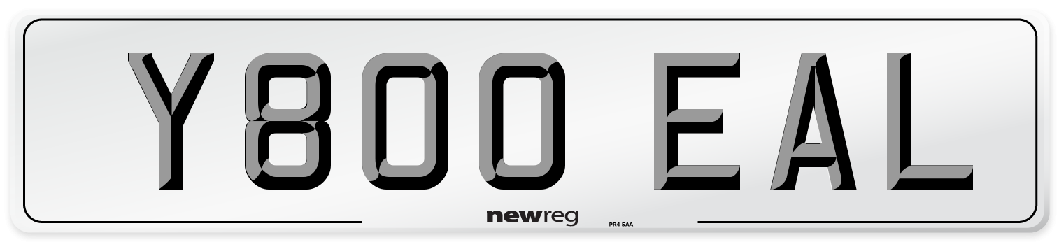 Y800 EAL Number Plate from New Reg